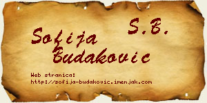 Sofija Budaković vizit kartica